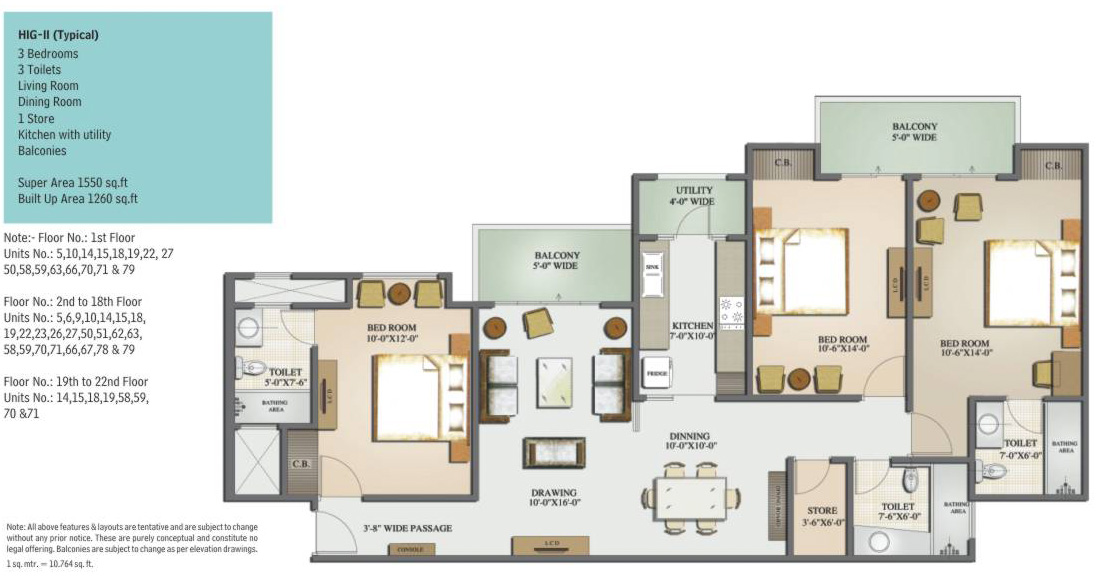 Floor Plan Mahagun Moderne